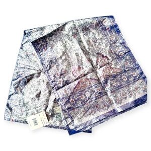 🤩 RARE Vntg Oscar de la Renta Blue Pink Purple Metallic Silver Gold Lame Scarf